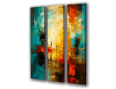 Slika na platnu barvita abstrakcija c 90x141 cm