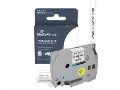 Trak p-touch tze-231s mediarange bel/črn 12mm