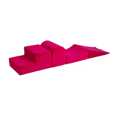 Penasto igrišče MeowBaby® 4-elementno, žametno, magenta
