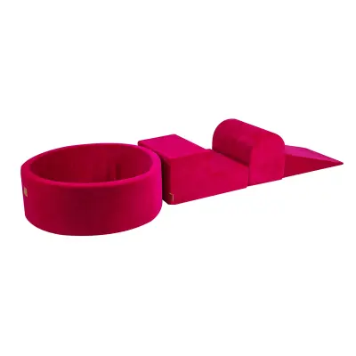 MeowBaby® Foam Playground 3-delni set za igranje v bazenu iz pene brez žog, žamet, škrlatna