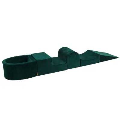 4-delni penasti igralni set MeowBaby® Foam Playground z bazenom brez žog, žamet, temno zelen