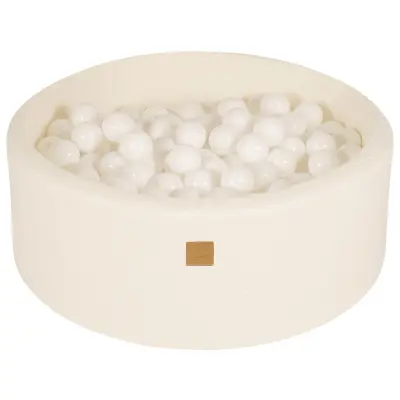MeowBaby® Bazen z žogicami, 90x30 cm z 200 žogicami, Boucle, Bela : Bela