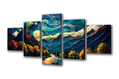 Slika na platnu Impresionizem gore noč a 150x80 cm