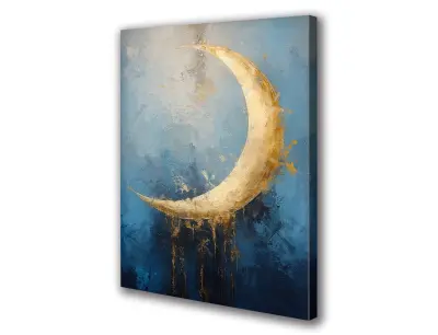 Slika na platnu moon abstract gold f 90x140 cm