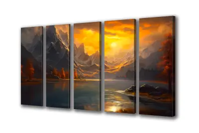 Slika na platnu Mountains sea-west c 200x140 cm
