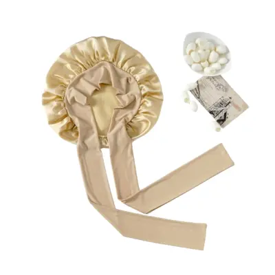 Spalna kapa Nočna kapa iz 100% murvine svile Champagne