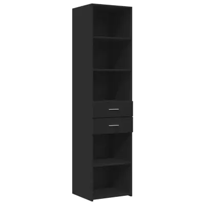 vidaXL Visoka omara črna 45x42,5x185 cm inženirski les