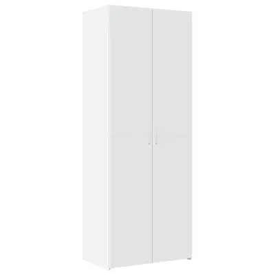 vidaXL Visoka omara bela 70x42,5x185 cm inženirski les