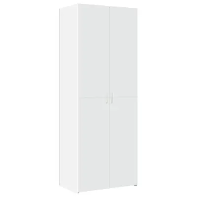 vidaXL Visoka omara bela 70x42,5x185 cm inženirski les
