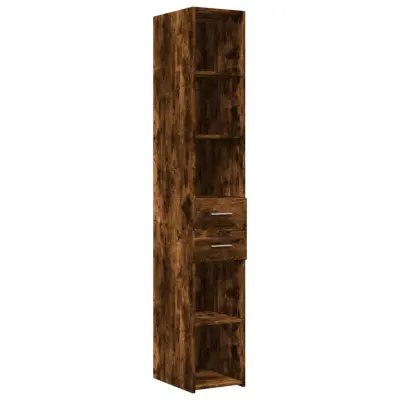 vidaXL Visoka omara dimljeni hrast 30x42,5x185 cm inženirski les
