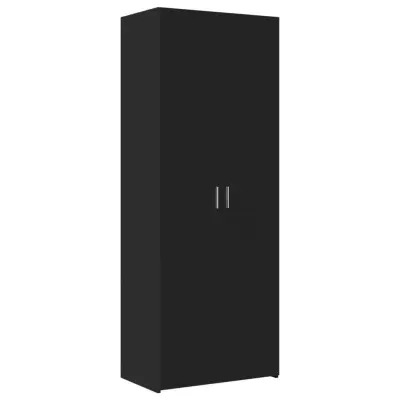 vidaXL Visoka omara črna 70x42,5x185 cm inženirski les
