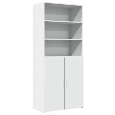 vidaXL Visoka omara bela 80x42,5x185 cm inženirski les