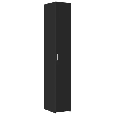 vidaXL Visoka omara črna 30x42,5x185 cm inženirski les