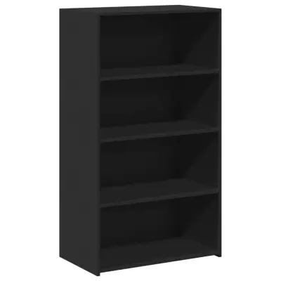 vidaXL Visoka omara črna 70x41x124 cm inženirski les