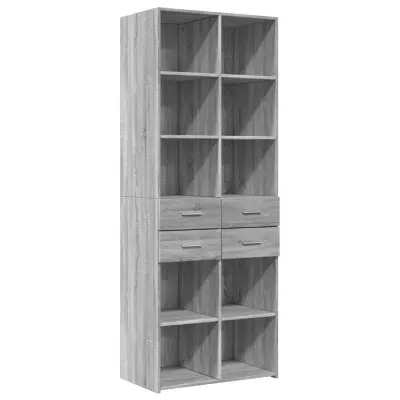 vidaXL Visoka omara siva sonoma 70x42,5x185 cm inženirski les