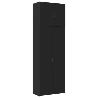 vidaXL Visoka omara črna 80x42,5x249 cm inženirski les