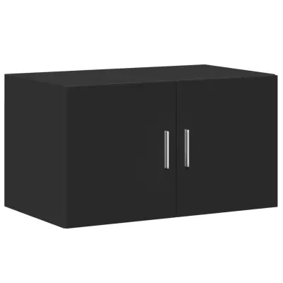 vidaXL Stenska omarica črna 70x42,5x40 cm inženirski les