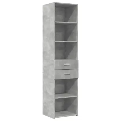 vidaXL Visoka omara betonsko siva 45x42,5x185 cm inženirski les