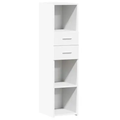 vidaXL Visoka omara bela 30x42,5x124 cm inženirski les