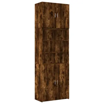 vidaXL Visoka omara dimljen hrast 80x42,5x249 cm inženirski les