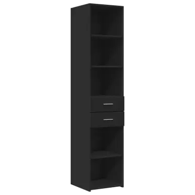 vidaXL Visoka omara črna 40x42,5x185 cm inženirski les