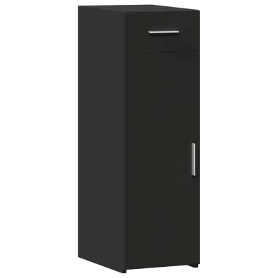 vidaXL Komoda črna 30x42,5x93 cm inženirski les