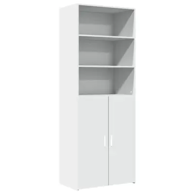 vidaXL Visoka omara bela 70x42,5x185 cm inženirski les