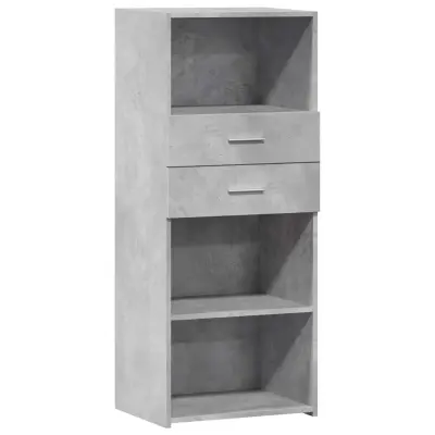 vidaXL Visoka omara betonsko siva 50x42,5x124 cm inženirski les