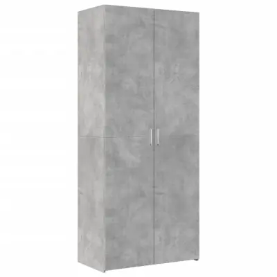 vidaXL Visoka omara betonsko siva 80x42,5x185 cm inženirski les