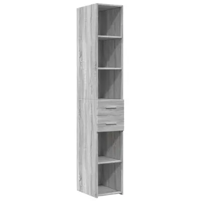 vidaXL Visoka omara siva sonoma 30x42,5x185 cm inženirski les