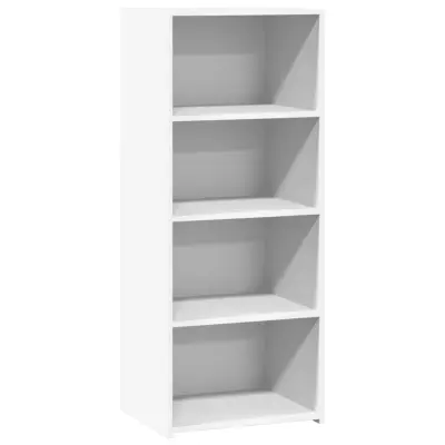 vidaXL Visoka omara bela 50x41x124 cm inženirski les