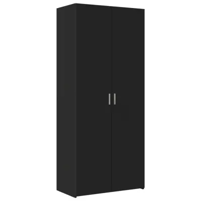 vidaXL Visoka omara črna 80x42,5x185 cm inženirski les