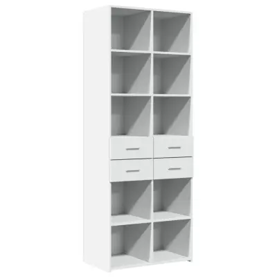 vidaXL Visoka omara bela 70x42,5x185 cm inženirski les