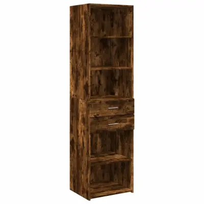vidaXL Visoka omara dimljeni hrast 50x42,5x185 cm inženirski les