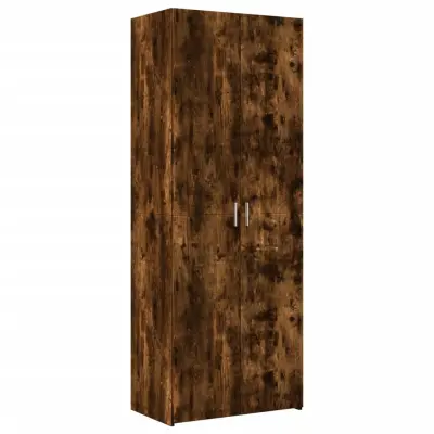 vidaXL Visoka omara dimljen 70x42,5x185 cm hrast inženirski les