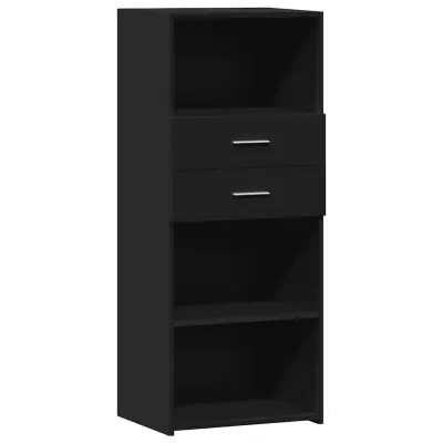 vidaXL Visoka omara črna 50x42,5x124 cm inženirski les