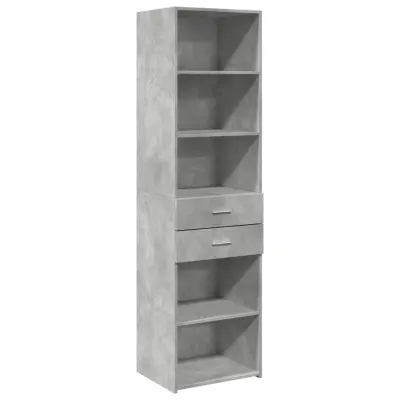 vidaXL Visoka omara betonsko siva 50x42,5x185 cm inženirski les