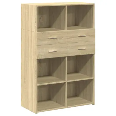 vidaXL Visoka omara sonoma hrast 80x42,5x124 cm inženirski les