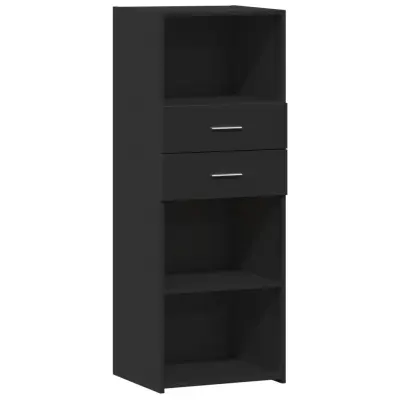 vidaXL Visoka omara črna 45x42,5x124 cm inženirski les