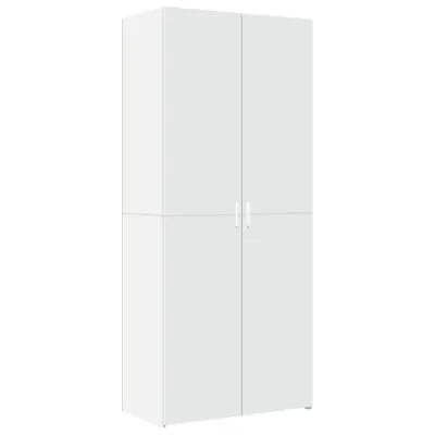 vidaXL Visoka omara bela 80x42,5x185 cm inženirski les