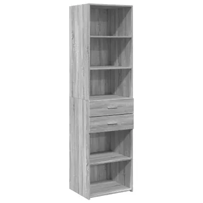 vidaXL Visoka omara siva sonoma 50x42,5x185 cm inženirski les
