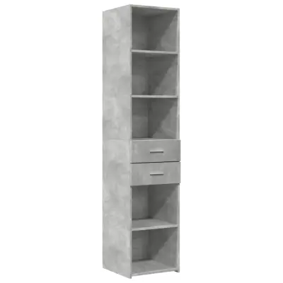 vidaXL Visoka omara betonsko siva 40x42,5x185 cm inženirski les