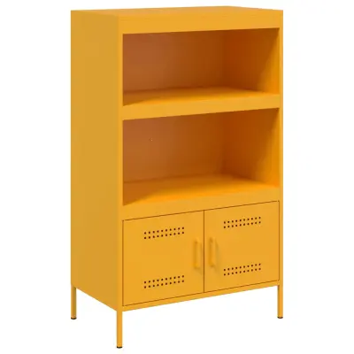 vidaXL Visoka omara gorčično rumena 68x39x113 cm jeklo