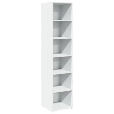 vidaXL Visoka omara bela 40x41x185 cm inženirski les