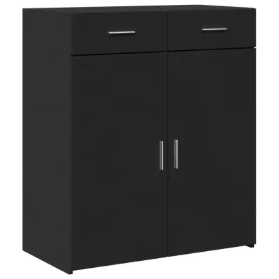 vidaXL Komoda črna 80x42,5x93 cm inženirski les
