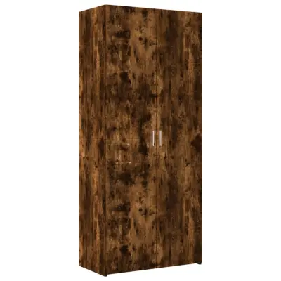 vidaXL Visoka omara dimljeni hrast 80x42,5x185 cm inženirski les