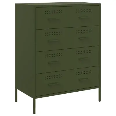 vidaXL Komoda olivno zelena 68x39x89 cm jeklo