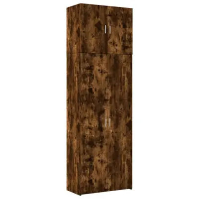 vidaXL Visoka omara dimljen hrast 80x42,5x249 cm inženirski les