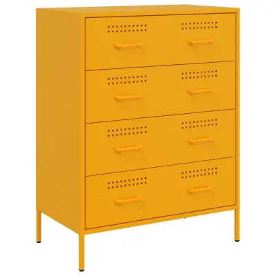 vidaXL Komoda gorčično rumena 68x39x89 cm jeklo