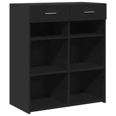 vidaXL Komoda črna 80x42,5x93 cm inženirski les